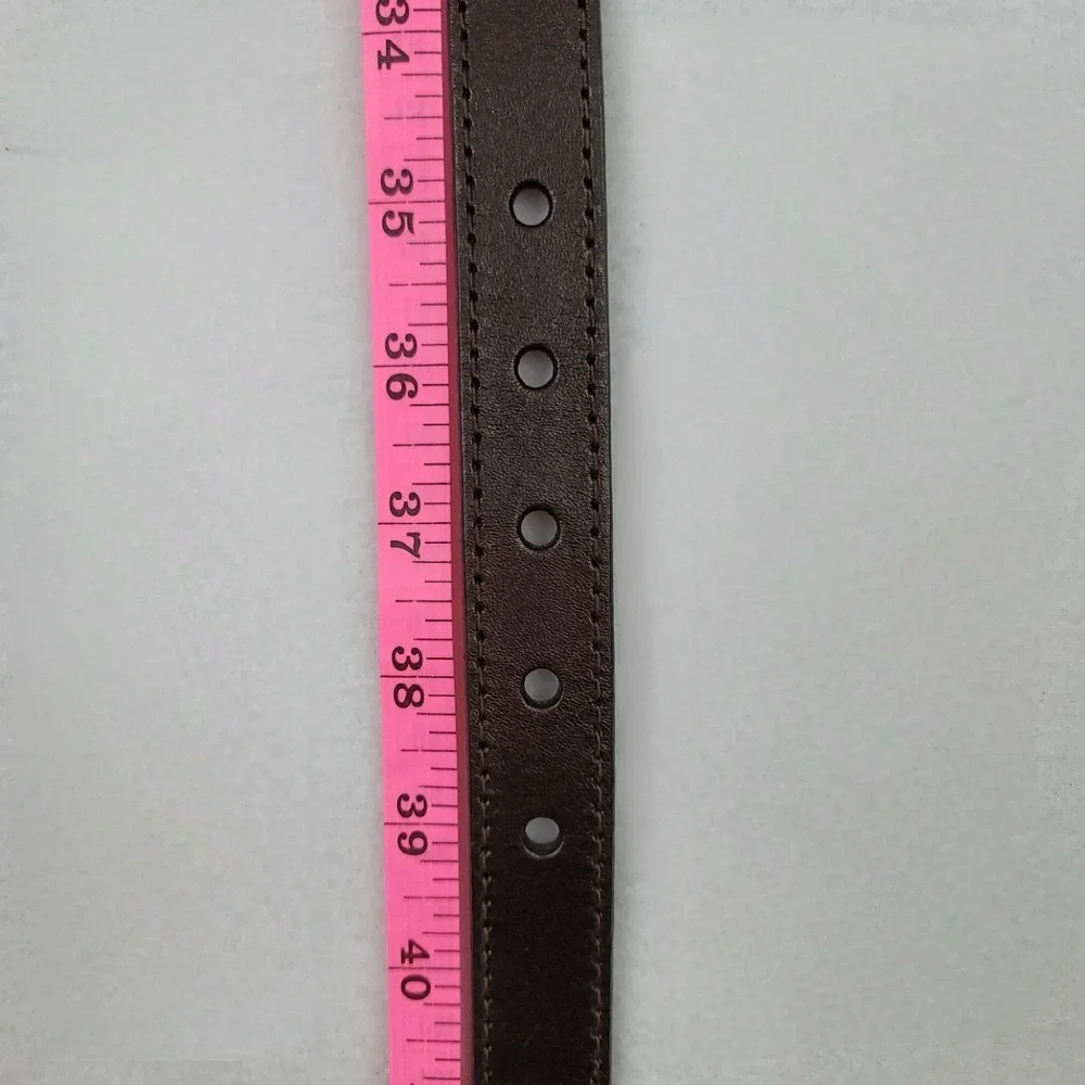 Michael Kors Womens Brown Leather Studded Disc Medallion Belt Large